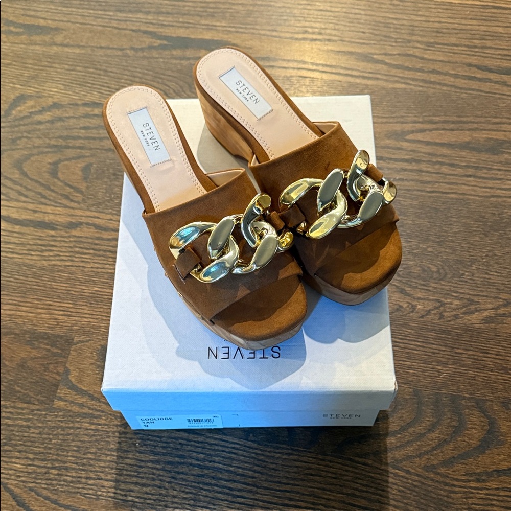 Steven New York Coolidge Curb Chain Heeled Sandals